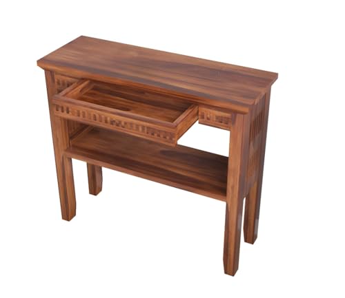 Image of Solid Sheesham Wood Console Table for Living Room Furniture | Hallway Enteryway Console for Home and Office | (Honey Finish-02)