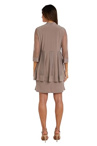 Image of R&M Richards Women's 2-Piece Jacket Dress Set | Knee Length Sheath W / 3 /4 Sleeve Jacket | Mother of the Bride Cocktail Party