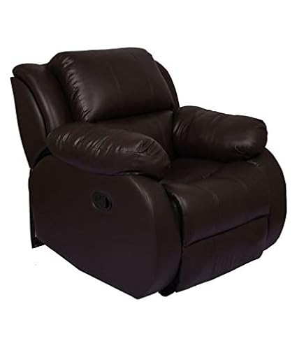 WellNap Single Seater Manual Recliner(Leatherette, Dark Brown)
