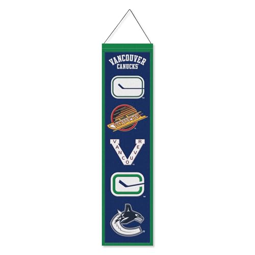 WinCraft Vancouver Canucks Evolution 8x32 Inch Vertical Wool Embroidered Hanging Banner