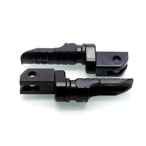 Image of MZS Motorcycle Foot Pegs Front 360 Roating Rider Footpegs Black CNC Compatible with Daytona 675 /R, Street Triple R /RS /RX /S, Speed Triple /R /RS /S, Speed Triple 1200 RR /RS, Speed Twin, Trident 660