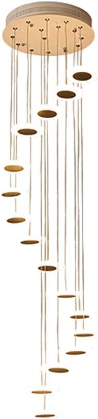 Lustre d'escalier colimaçon blanc pour haut plafond et villa moderne