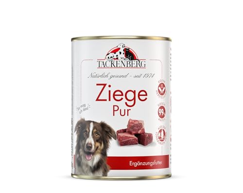 TACKENBERG Ziege Pur Nassfutter Dose für Hunde - Hundefutter in Premiumqualität - natürlich getreidefrei, 12 x 800 g