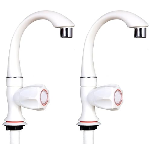 Image of ABS Plastic Heavy Duty Turkey Nozzle Bib Cock Tap - White Water Tap for Bathroom, Kitchen, Garden & Outdoor Use - Pack of 5