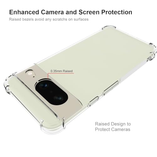 Image of for Google Pixel 8 5G Case,Google Pixel 8 5G Phone Case Clear Transparent Reinforced Corners TPU Shock-Absorption Flexible Cell Phone Cover for Google Pixel 8 5G - Transparent