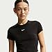 Nike Women's Sportswear Chill Knit Cropped T-Shirt, Black/White, Medium
