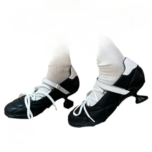 Sneakerina Ballet Sneaker Shoes Tennis & Racquet Sport Chunky Heels Bow Decorated Women Girls - Trendy Casual Comfortable Walking Lightweight Running Non Slip Elegant Athleisure Standing All Day