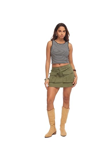 Save on HiMONE Women's Striped Crop Tank Top with Code 8NLCMJI2 - Image 2