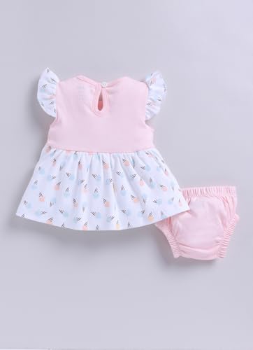 Image of Smart Baby Cotton Frock Set for Baby Girls - Soft Interlock Cotton