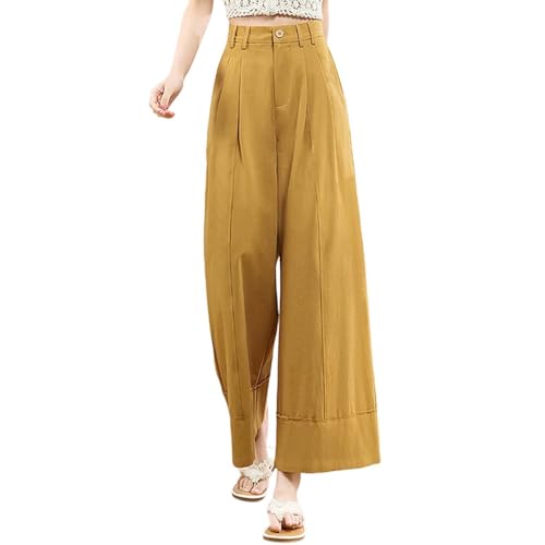 Pantalones de traje de pierna ancha para mujer holgados y ligeros de verano