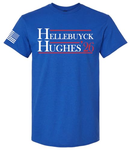 Trenz Shirt Company Mens Graphic T-Shirt 2026 Ice Hockey Champions Commemorative Tee Hellebuyck & Hughes-Antique Royal-X-Large