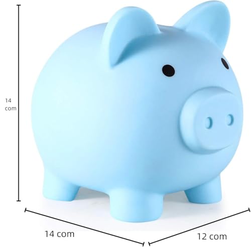Image of Piggy Bank,Saving Box for Girls and Boys,Money Bank for Kids ,Unbreakable Plastic Piggy Banks (Blue)