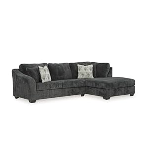 Signature Design by Ashley Biddeford Casual 2-Piece Sectional with Chaise and Removable Cushion, Gray