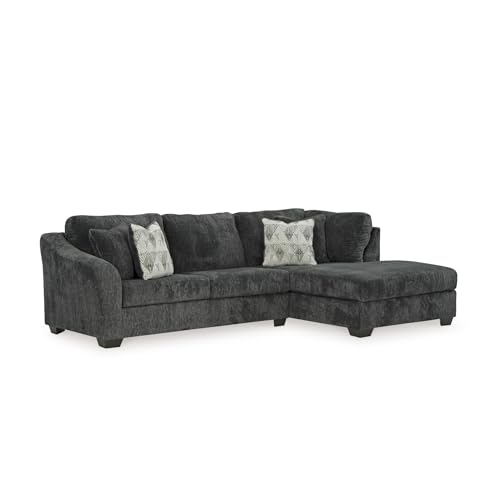Signature Design by Ashley Biddeford Casual 2-Piece Sectional with Chaise and Removable Cushion, Gray