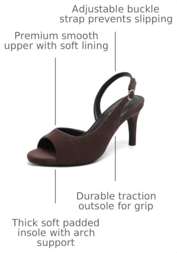 Image of RIBONGZ Block Heels for Women Closed Pointed Toe Heeled Slingback Chunky High Heel Ankle Strap Pumps Patent Leather Comfort Dressy Shoes for Work Party Prom Wedding Bridal Dress