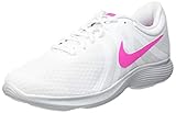 Comodidad revolucionaria. NIKE Wmns Revolution 4 Zapatillas de Atletismo, Mujer, Multicolor (White/Laser Fuchsia/Pure Platinum 000), 36.5 EU