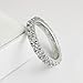 Bo.Dream 3mm Round Cubic Zirconia CZ Full Eternity Wedding Band Sterling Silver Size 8