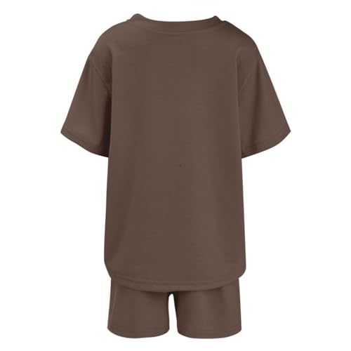 Girls Short Sets Outfits 2 Piece Oversized T Shirt Shorts Teen Girls Clothes Suits Tween Sweatshirt Cotton Tree Outfits4