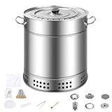 Tragbarer Vertikaler Holzkohle-räuchergrill, Rauchfreier Holzkohlegrill für Outdoor-/indoor-camping mit Stahlspießen, Edelstahl-fass-kebab-grill für Zuhause/Camping/Garten Small