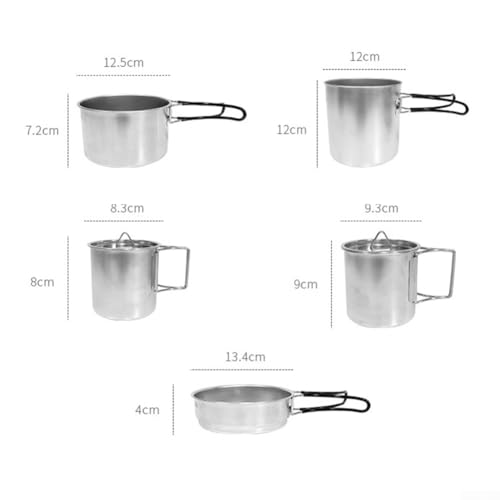 Kit ligero de taza para camping utensilios de cocina para picnic y trekking 5