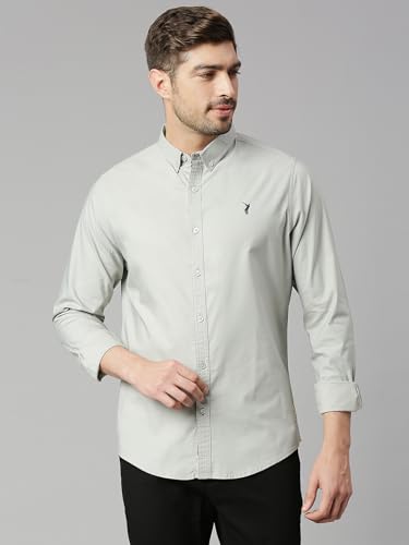Image of Thomas Scott Men's Cricket Club Collection Classic Regular Fit Twill Shirt | 100% Cotton Long Sleeve Solid Shirt with Button Down Collar (Available in Plus Size)