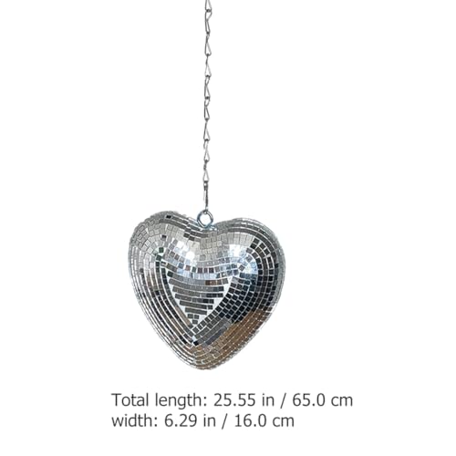 Bola espejada Zerodeko para decoración de fiestas y bodas, diseño moderno en forma de corazón, acabado plateado miniatura 2