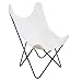 Atmosphera - Fauteuil Papillon Structure en métal et Assise en Fourrure Blanche