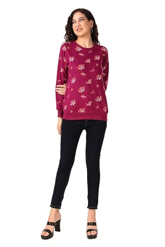 Image of Stories.Label Women Sweatshirt Full Sleeve | 100% Cotton Printed Winter Wear for Women | Casual Round Ribbed Neck Pullover Graphic Sweatshirt Tops | Regular & Plus Size (S-5XL)