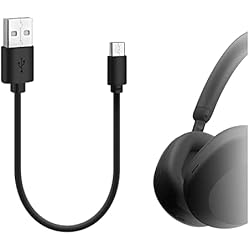Cargador Bose Inalambrico GEEKRIA Cable Cargador Tipo C Compatible con Sony WH-1000XM4 WH-1000XM3 WH-XB900N WH-CH710N WH-H910N WH-H800 WH-XB700 WH-CH510 / Cable de Carga USB-A a USB-C para Auriculares (Negro 1ft)