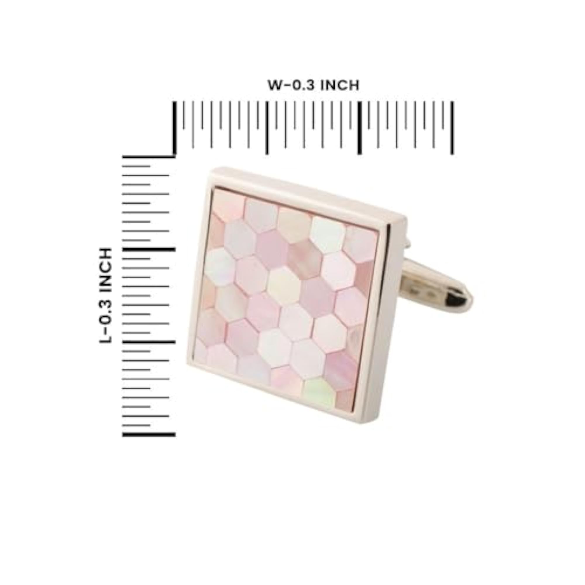 Honeycomb Pink MOP Brass Cufflinks for Men, Unique Pearl Design