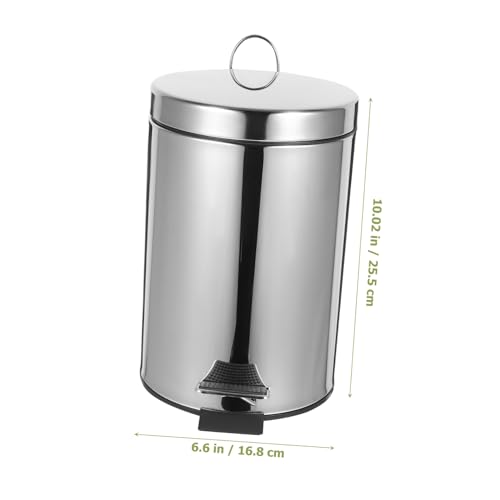 Caneca de basura rectangular de acero inoxidable con pedal miniatura 6