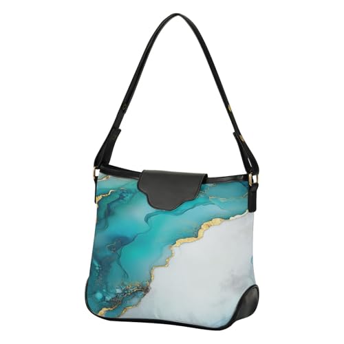 Sac à main marbre et turquoise chic pour votre gym et voyage