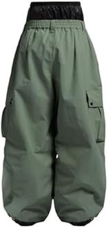 HIEEKDER Men Women Baggy Snowboard Pants Snow Ski Pant Super Baggy Insulated Waterproof Loose Winter Outdoor