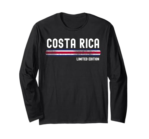Costa Rica Flag | Costa Rican Vintage Distressed Manga Larga