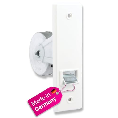 ROLLLRA | Gurtwickler Gurtroller Rollladenwickler Gurtbandwickler inkl. Abdeckplatte | Lochabstand 135mm bis 5m Gurt (für 20-24mm Gurtband) - Unterputz Einlassgurtwickler