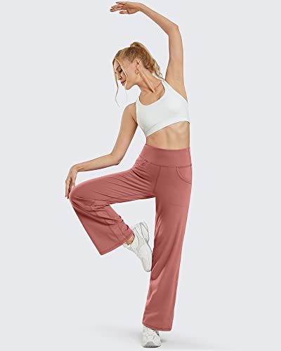 Image of Promover Wide Leg Pants Woman Yoga Pants with Pockets Stretch Loose Casual Lounge Sweatpants Petite /Regular /Tall