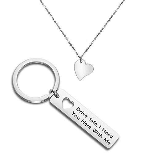 FUTAP New Driver Gift Drive Safe I Need You Here with Me Keychain