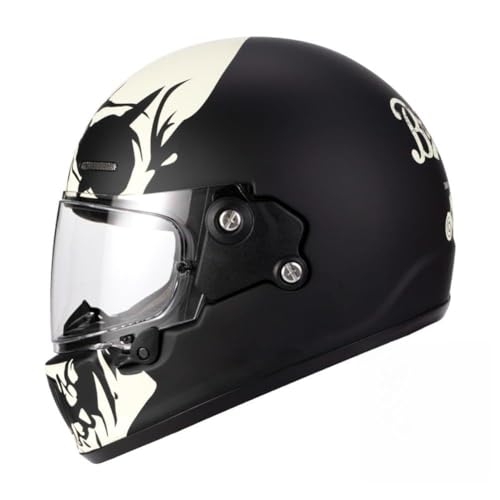 Cascos integrales para Karting Casco de Seguridad para Adulto Cafe Racer Forro Desmontable Lentes Transparentes ABS para Todas Las Estaciones