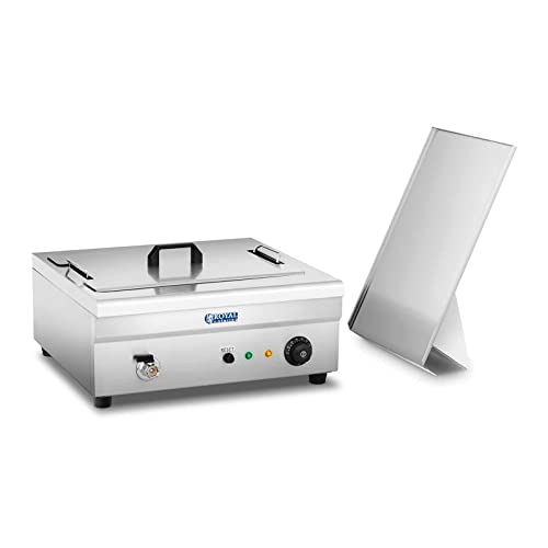 Royal Catering RCBG-18STHB Fettbackgerät 18l Elektro-Fritteuse Gastro 3.200 W - Ablasshahn - Edelstahl