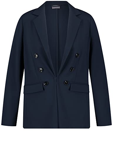 Samoon Damen Jerseyblazer Langarm unifarben Mood Blue 42