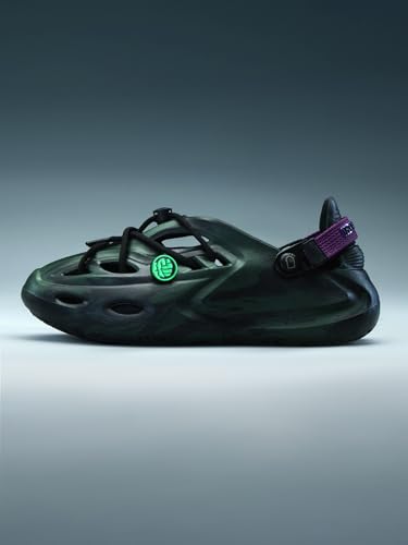 Image of The Souled Store Hydros: Men Clogs | Lightweight EVA Slip-on Sandals for Men with Adjustable Velcro Strap, Removable Laces & Detachable Naruto Silicone Charms