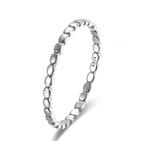 Bagues en argent Sterling 925 avec perles ovales pour femmes : bijoux de doigt tendance