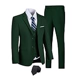 Mens Slim Fit Suits 3 Pieces Solid 2 Button Business Suit Prom Wedding Tuxedos Suits Jacket Blazer V