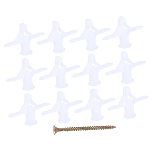 Unomor 100pcs Plastic Expansion Anchor Plugs for Drywall Fixings Lightweight Gypsum Board Hardware Accessories
