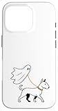 flying ghost walking bull terrier - cane mamma papà pet custodia per iphone 16 pro