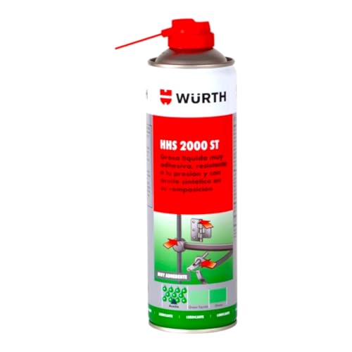 WURTH Grasa Líquida en Spray, 500 ml, Lubricante con Aceites sinteticos Super Adhesivo para Cadenas, Rodamientos, Alta...
