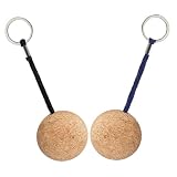 Multiuso: además de ser un llavero, la bola de madera se puede utilizar para decoración y varios proyectos de bricolaje, llavero flotante, llavero flotante.
