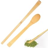 XENQITO 2 Pièces Cuillères À Café, Cuillères À Café En Bois, Bâtonnets À Mélanger Le Matcha, Cuillere Matcha, Accessoires À Thé, Ustensiles Pour Boire Du Thé, Ustensiles De Cuisine