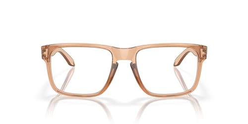 Oakley Men's OX8156 Holbrook RX Round Prescription Eyewear Frames, Polished Translucent Sepia/Demo Lens, 54 mm