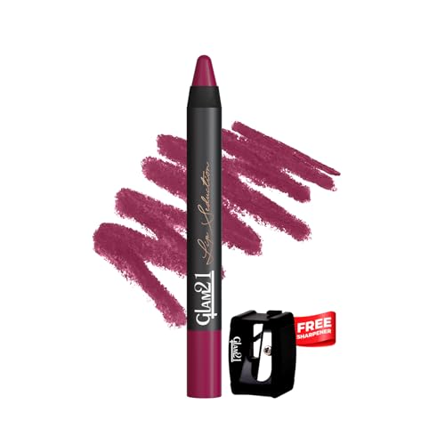 Image of Glam21 Lip Seduction Non- Transfer Crayon Lipstick up to 12 Hours Stay | Lightweight & Longlasting|Creamy Matte | Smudge Proof - 3.6gm|Dark Violet-17 (Matte)